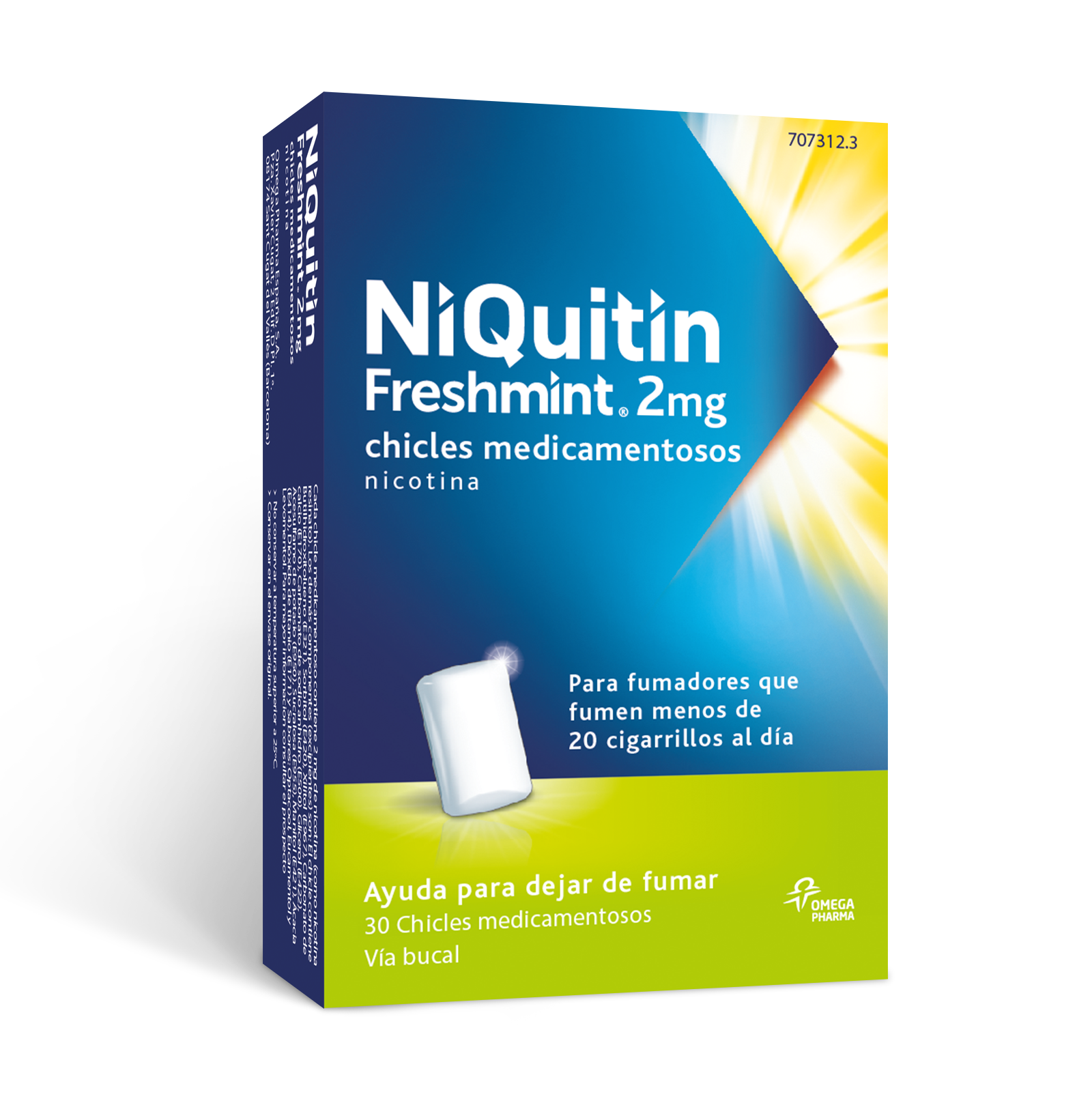 NIQUITIN MINT 2 MG CHICLES MEDICAMENTOSOS, 30 CHICLES