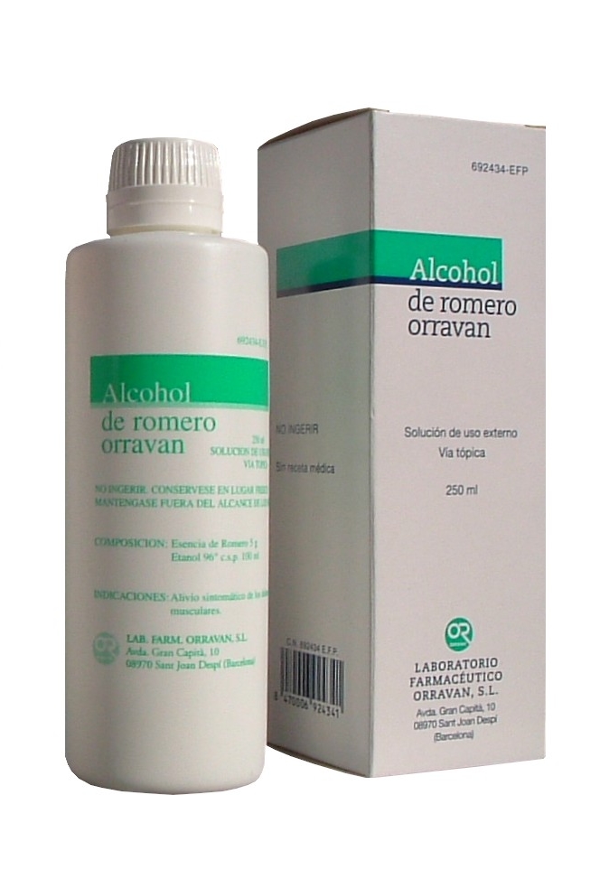ALCOHOL ROMERO ORRAVAN SOLUCIÓN 250 ML