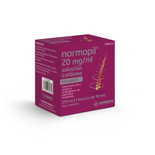 NORMOPIL 20 mg /ml Solución cutánea, 3 frasco 90 ml