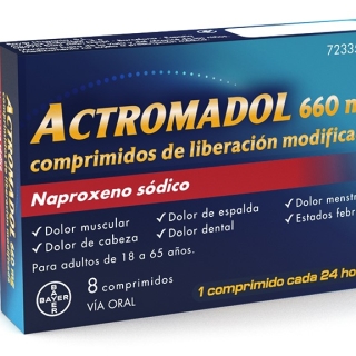 ACTROMADOL 660 MG COMPRIMIDOS DE LIBERACIÓN MODIFICADA, 8 comprimidos